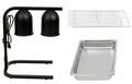 Black Portable Heat Lamp Warmer with Pan and Grate E75468