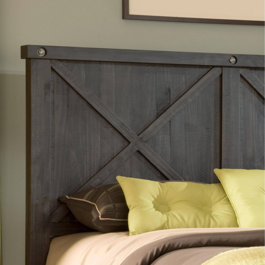 Cafe Full-Size Solid Wood Panel Bed L1182