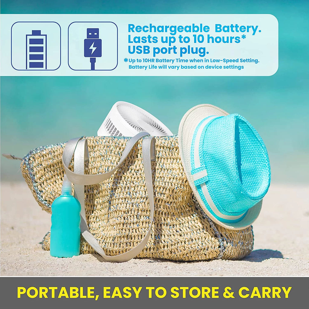 Adjustable Height 40 in. Foldable Portable Rechargeable Floor and Table Fan J331