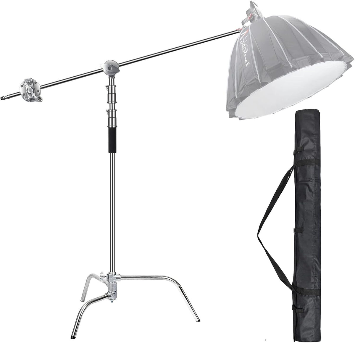 C Stand Heavy Duty 100% Metal Max 10.8ft/330cm with Holding Arm Boom Arm 2 Pcs Grip Head U29299