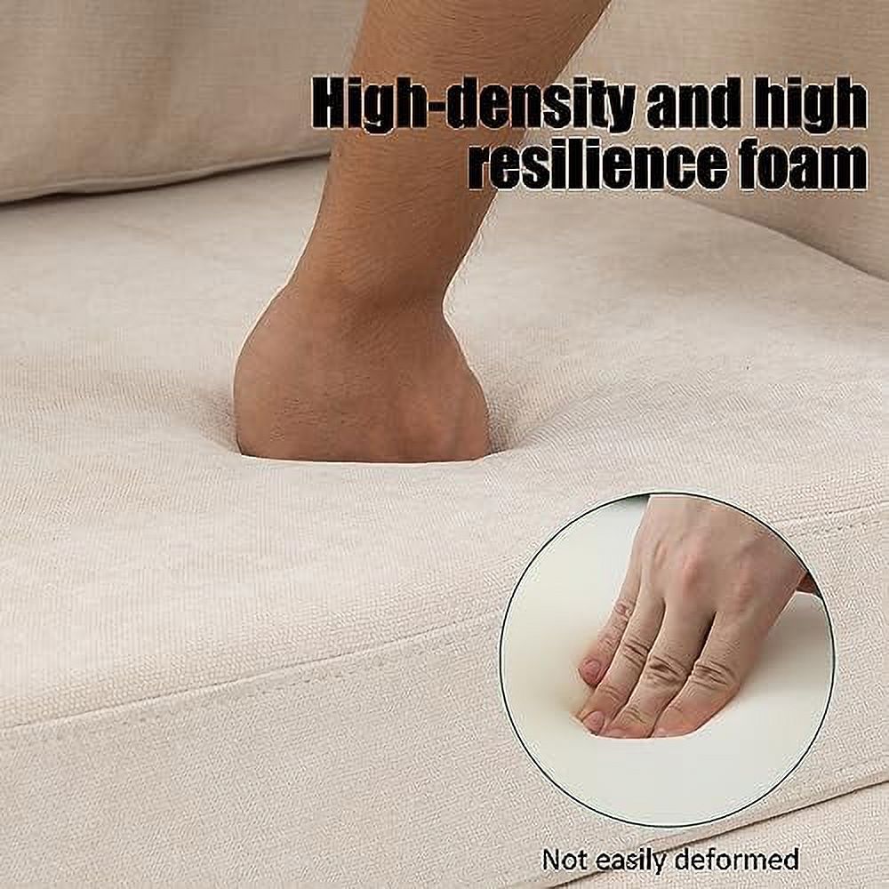 Chenille Fabric Loveseat Sofa with Solid Wood Legs Z667072