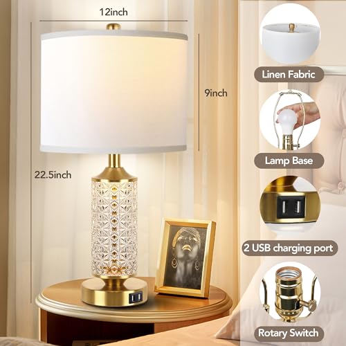 Set of 2 Table Lamps with USB Ports H19717