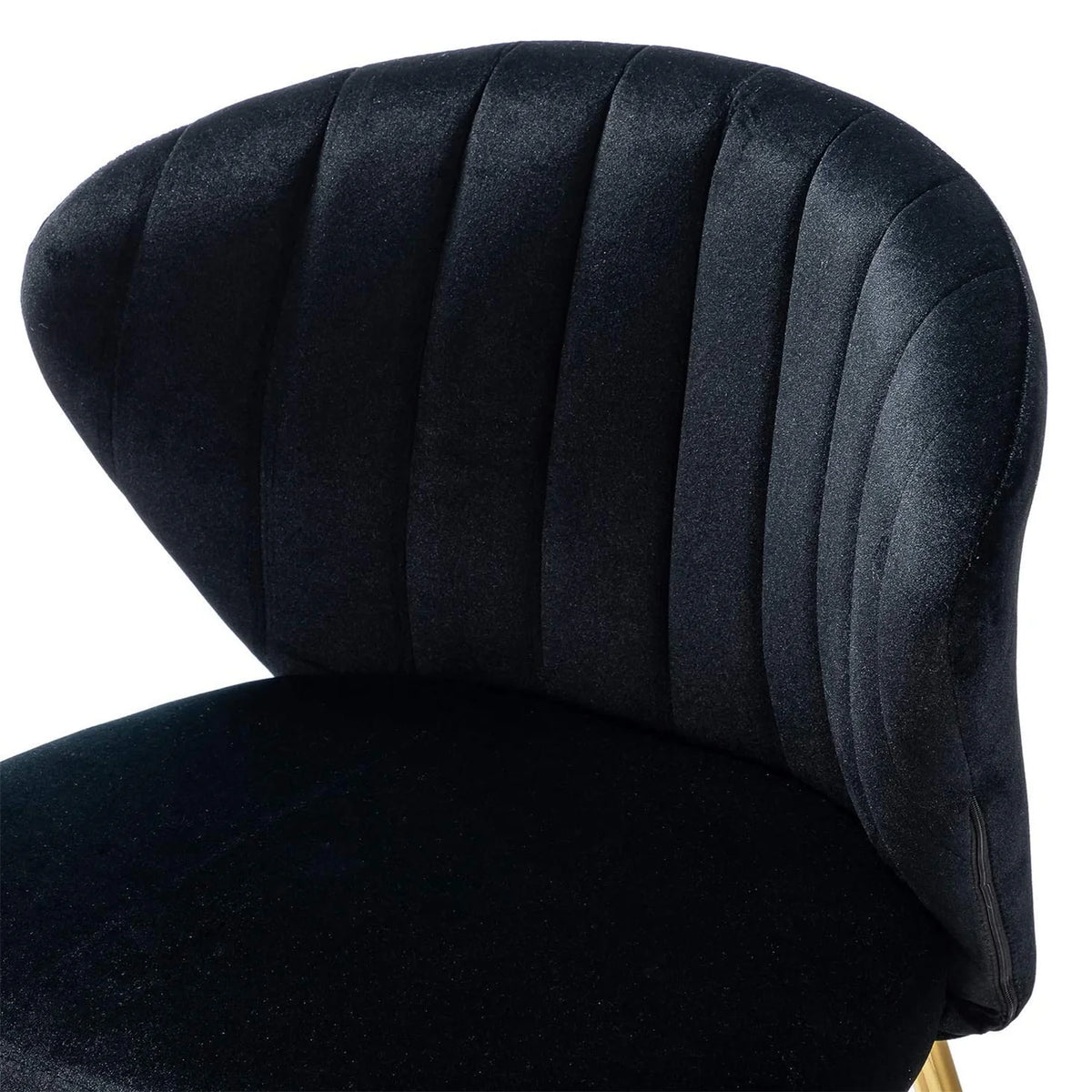 Black Velvet Upholstered Wingback Dining Chairs Set of 4 with Metal Legs S774645