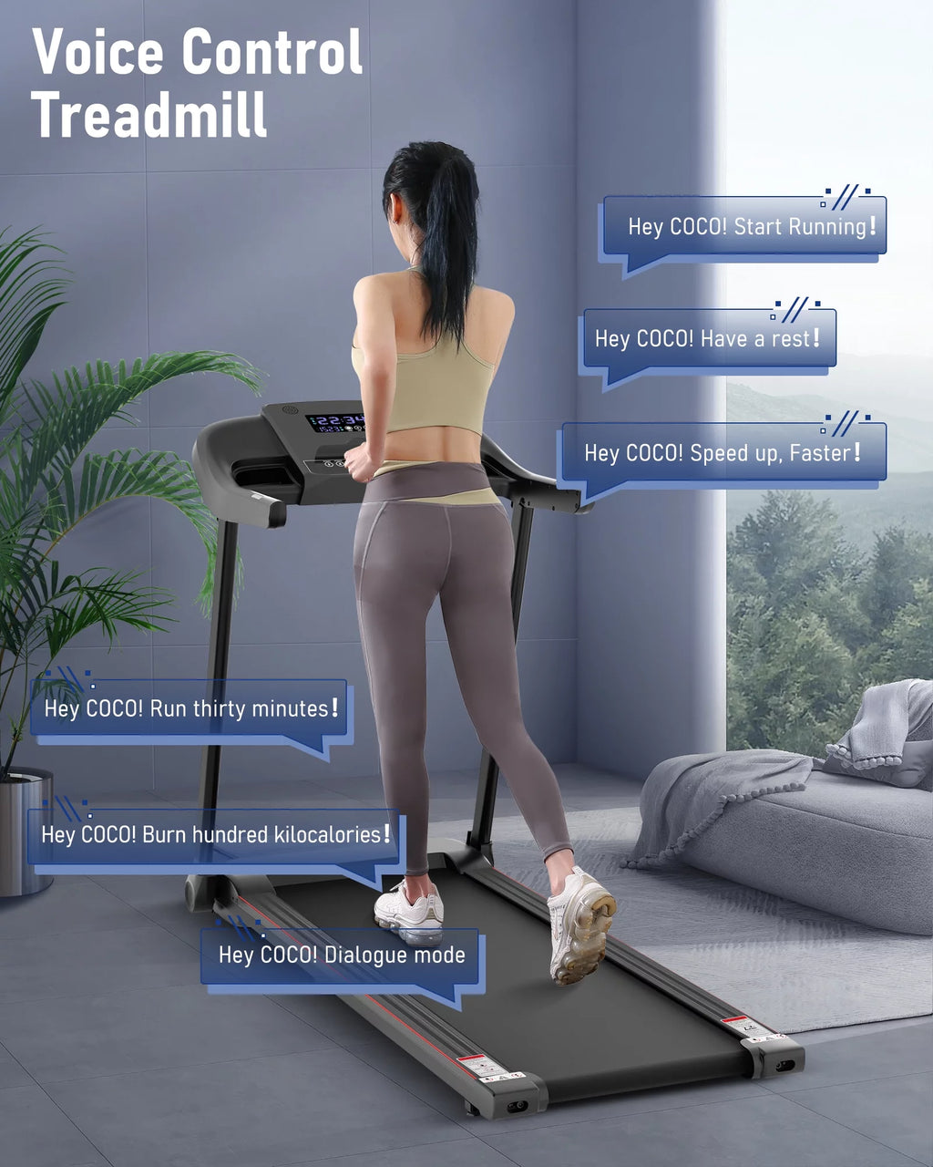Folding Electric Treadmill with Bluetooth O855
