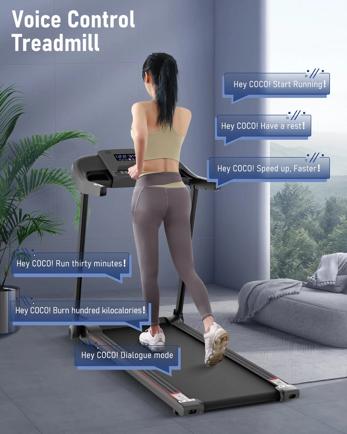 Folding Electric Treadmill with Bluetooth O855