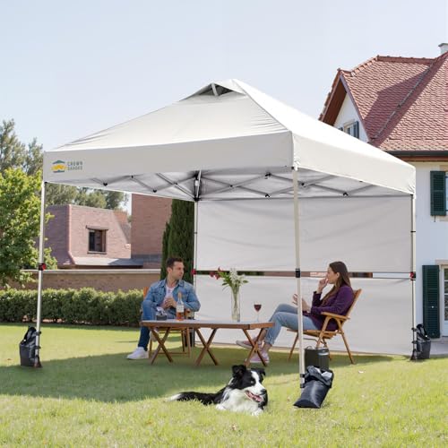 10x10 Pop up Canopy Tent with 2 Half Sidewalls and STO 'N Go Bag F226