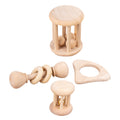 4 Pcs Wooden Baby Wrist Rattles V3301