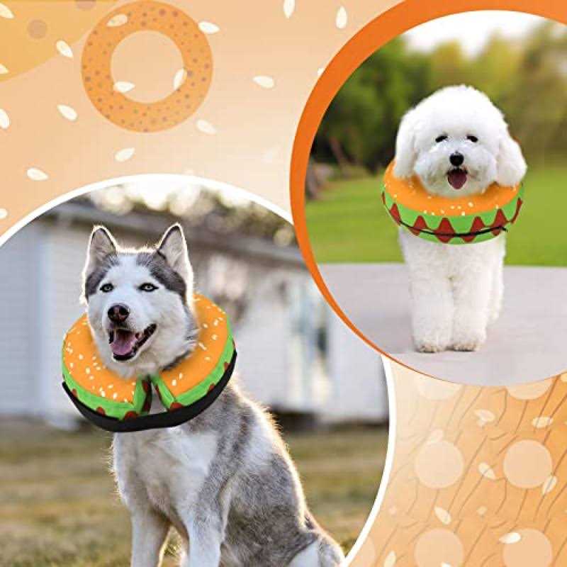 Inflatable Dog Collar Adjustable Blow up Donut E-Collars W69574