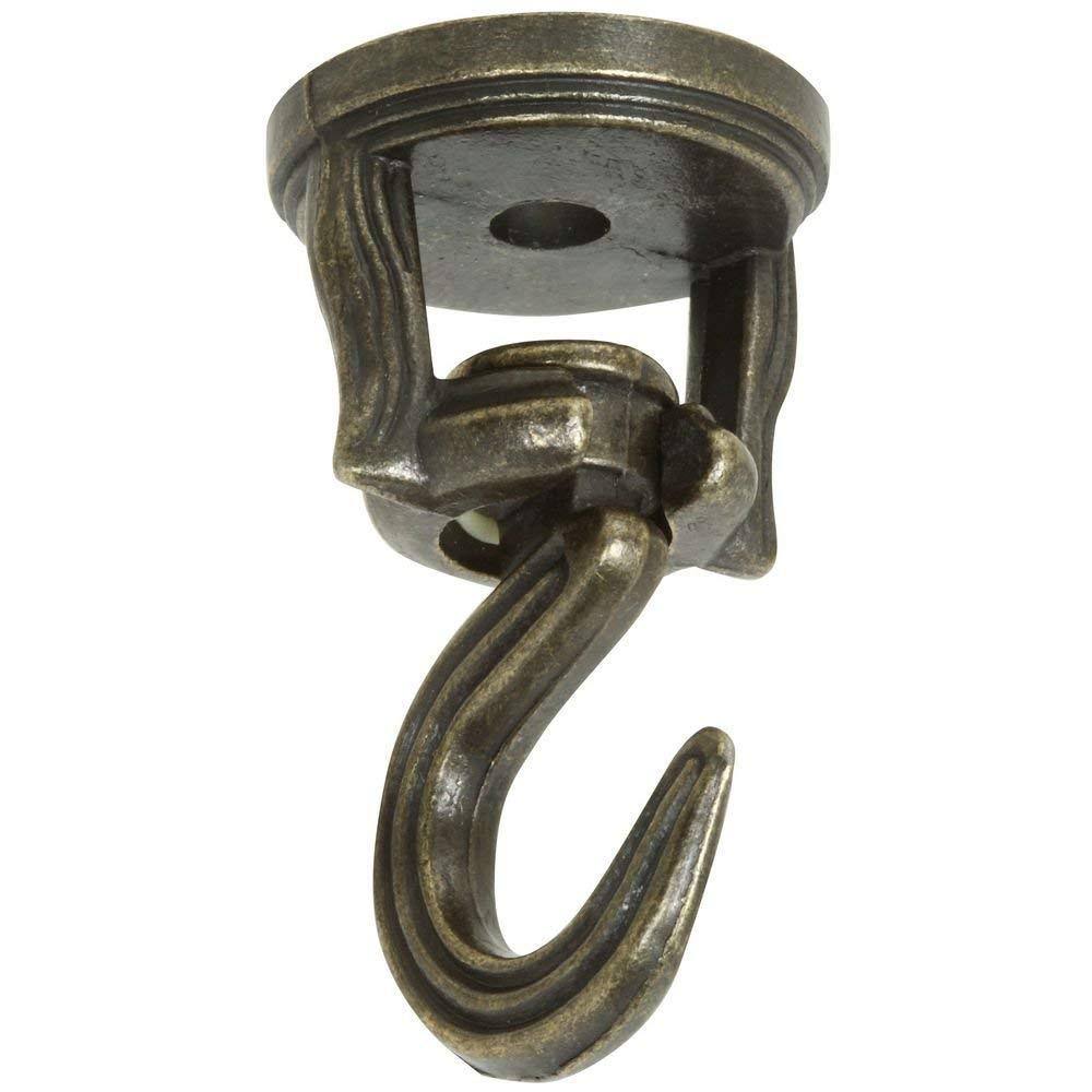 Antique Brass Swivel Swag Hooks, 2 Pack U1465