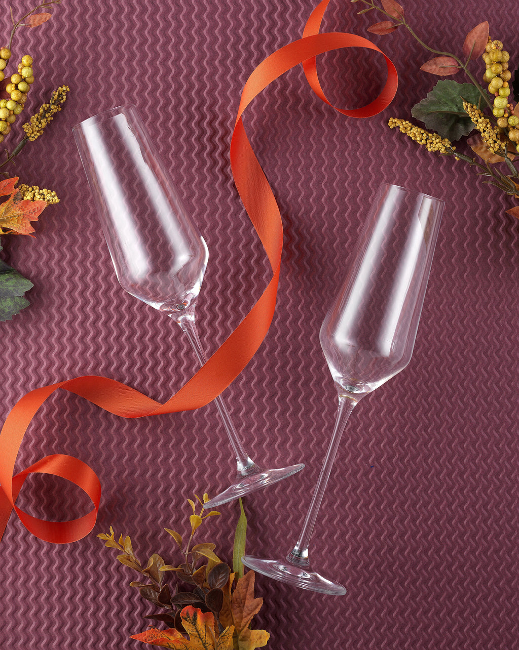 Italian Crystal Champagne Flute Set of 4 Z6036