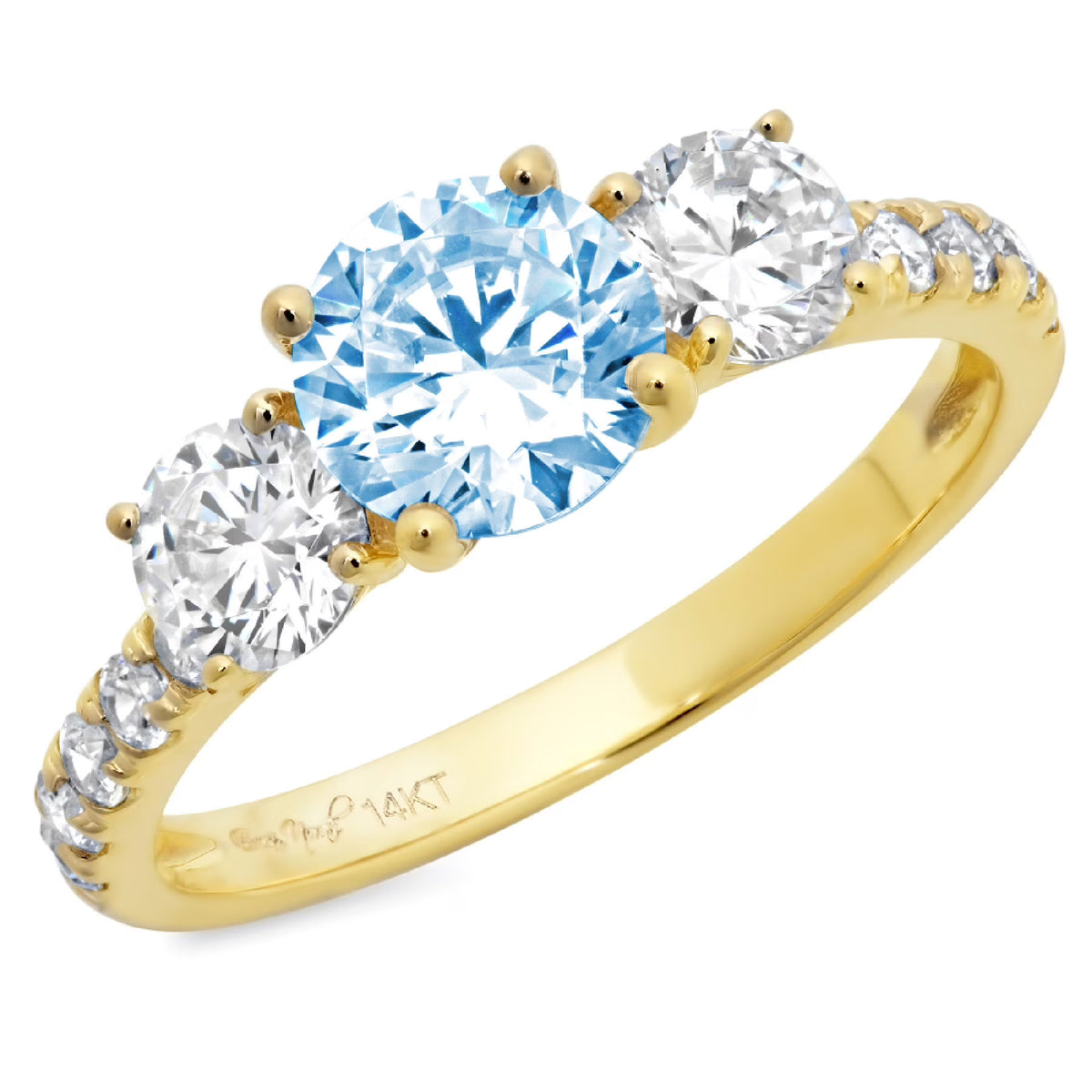 18k Yellow Gold Three-Stone Ring X750