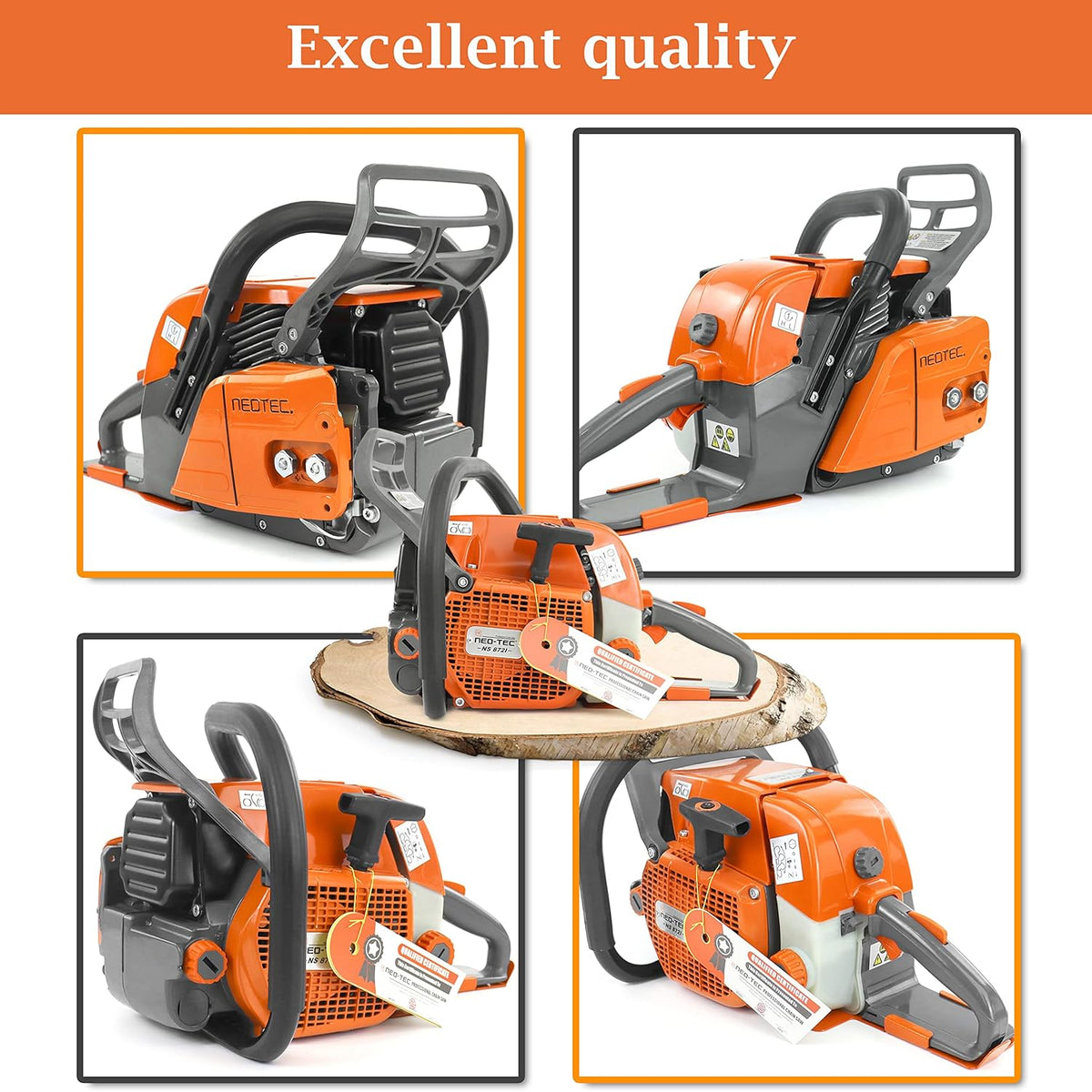 72cc Gas Chainsaw with NGK Spark Plug, 24 Inch Bar Q594