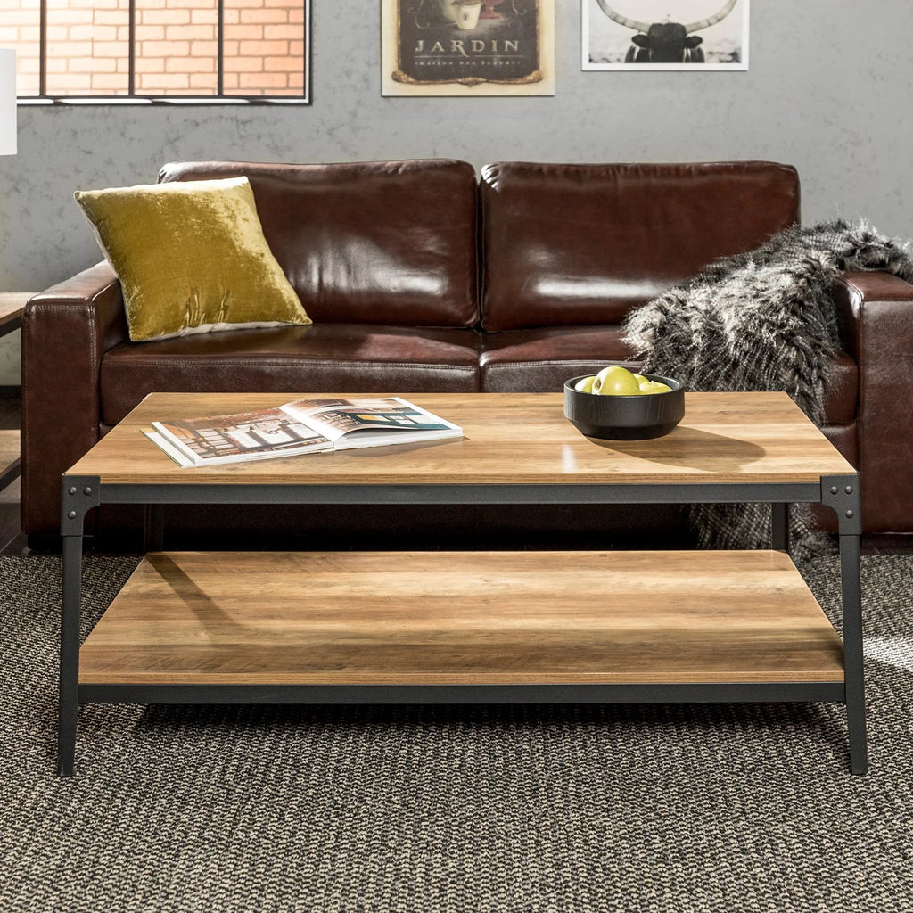 Rustic Metal and Wood Coffee Table K96000