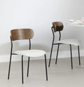White Mid-century Glam Chair C3643