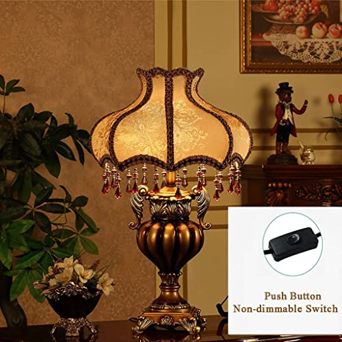 Gold Table Lamp Silk Fabric Resin Lamp Body H1858