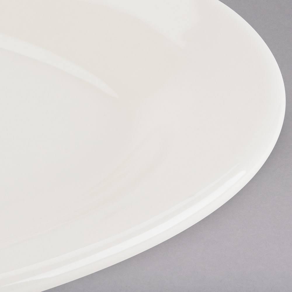 American White Eggshell Wide Rim Rolled Edge Oval China Platter R350958