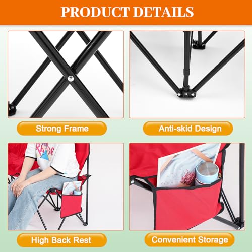 Portable 4 Seat Foldable Soccer Bench with Pockets and Carrying Bag G1037