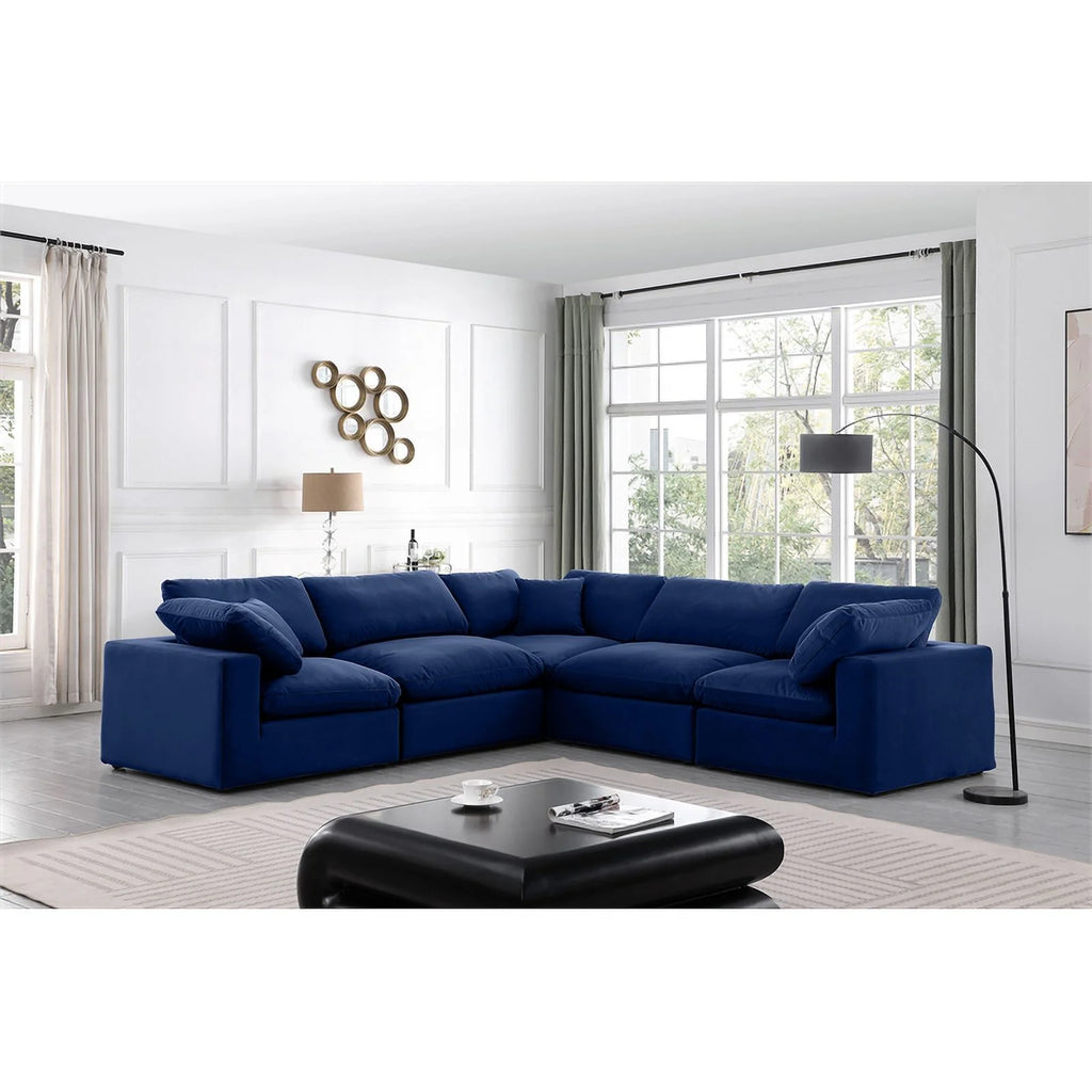 Navy Velvet Modular Sectional I5711