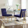 Navy Tufted Velvet Dining Side Chair A36226