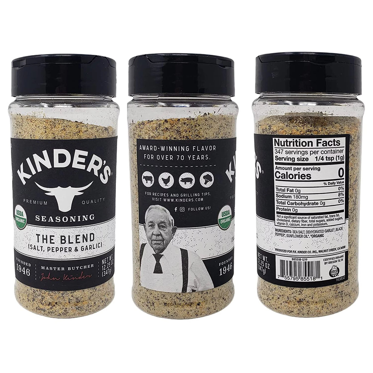 Organic Seasoning & Rub 3-Variety Pack with Mini Stainless Steel Whisk 4-Piece Set I6655