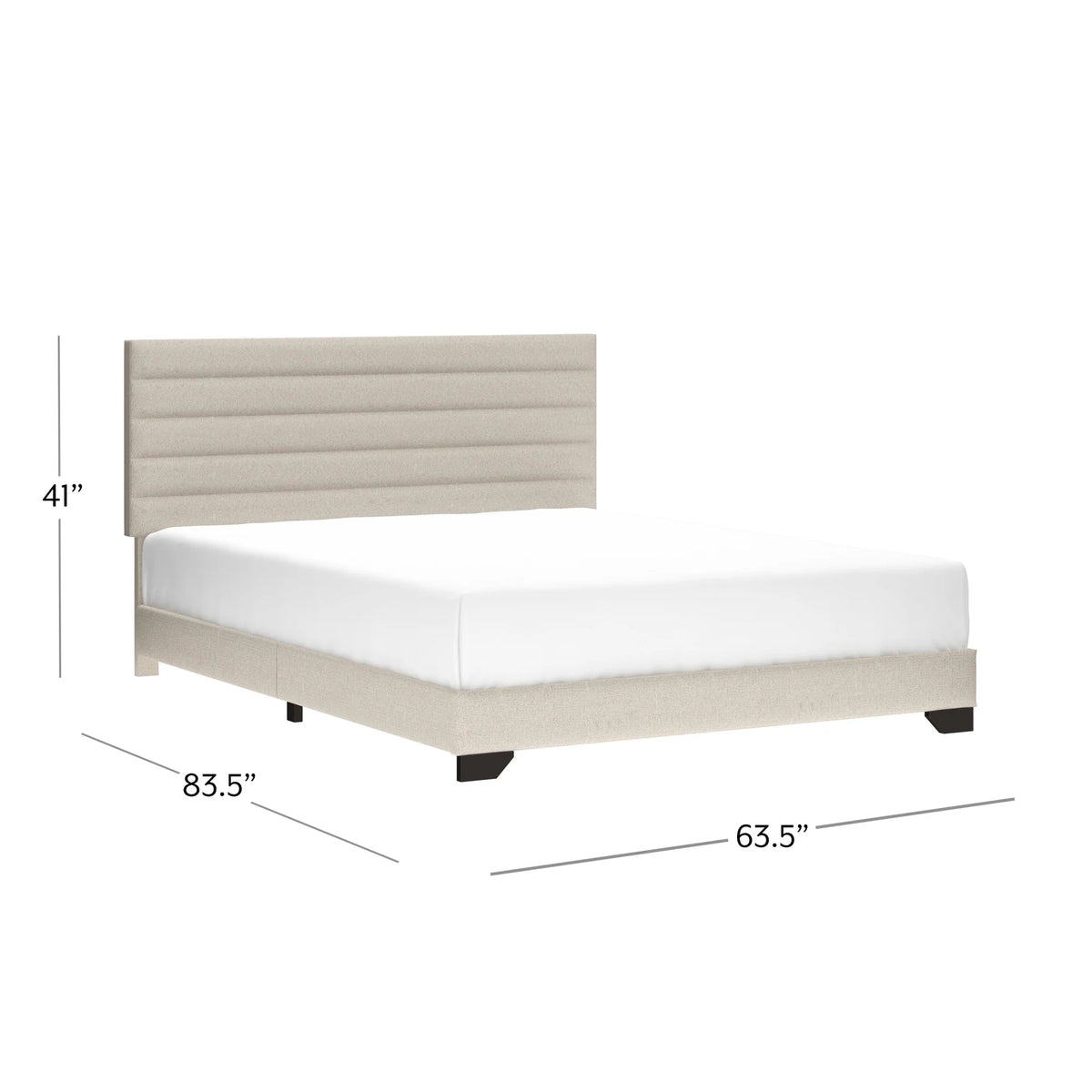 Charcoal Upholstered Queen Platform Bed S2601