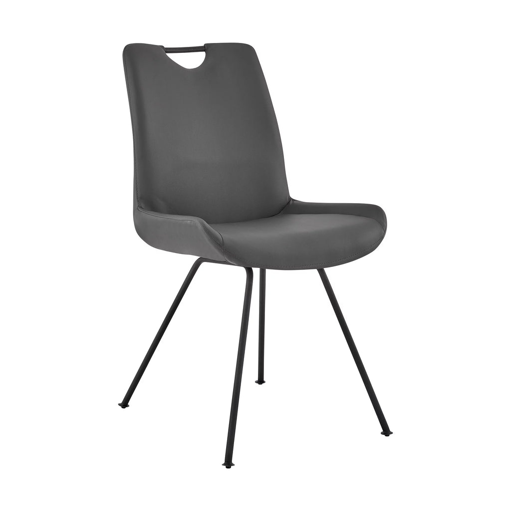 Grey Faux Leather Dining Chair Set of 2 Z5089