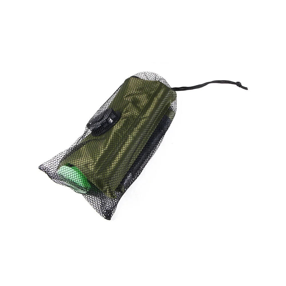 5 Gallon Solar Heated Camping Shower Bag with Removable Hose, Green PVC I80285
