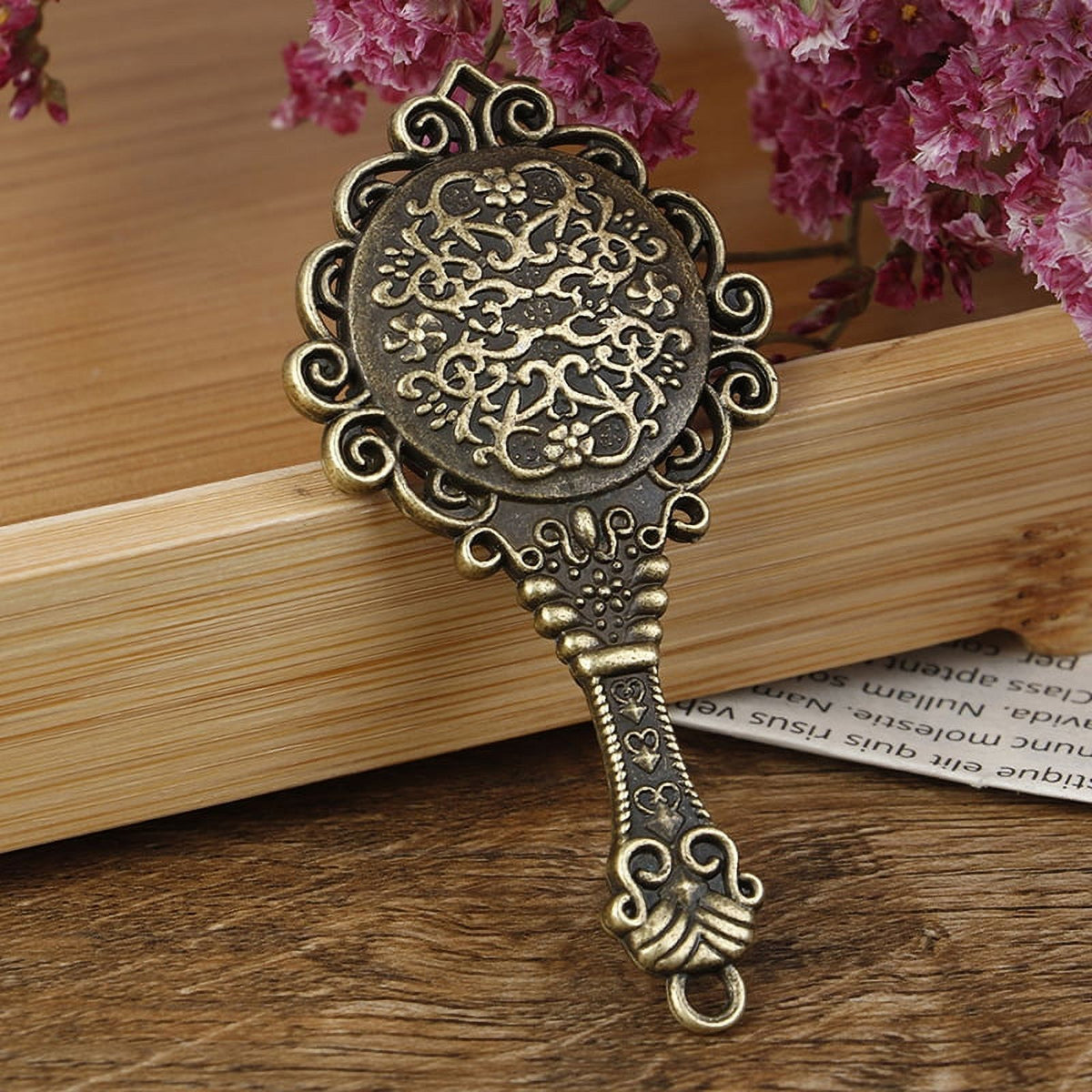 Vintage Metal Frame Mirror Dollhouse Miniature Bathroom Furniture N6031