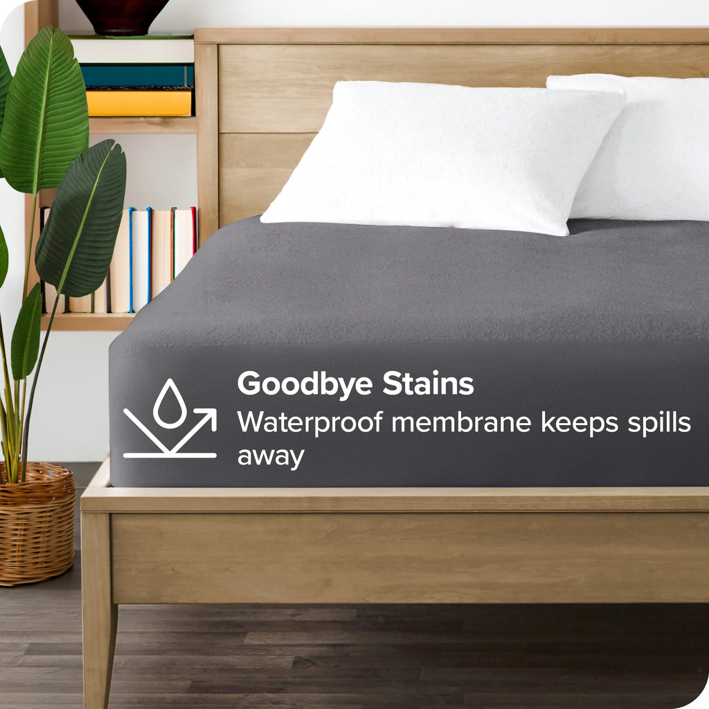 Twin XL Gray Waterproof Mattress Protector Y2377