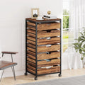 7 Drawer Wood Storage Dresser Cabinet with Wheels Q57593