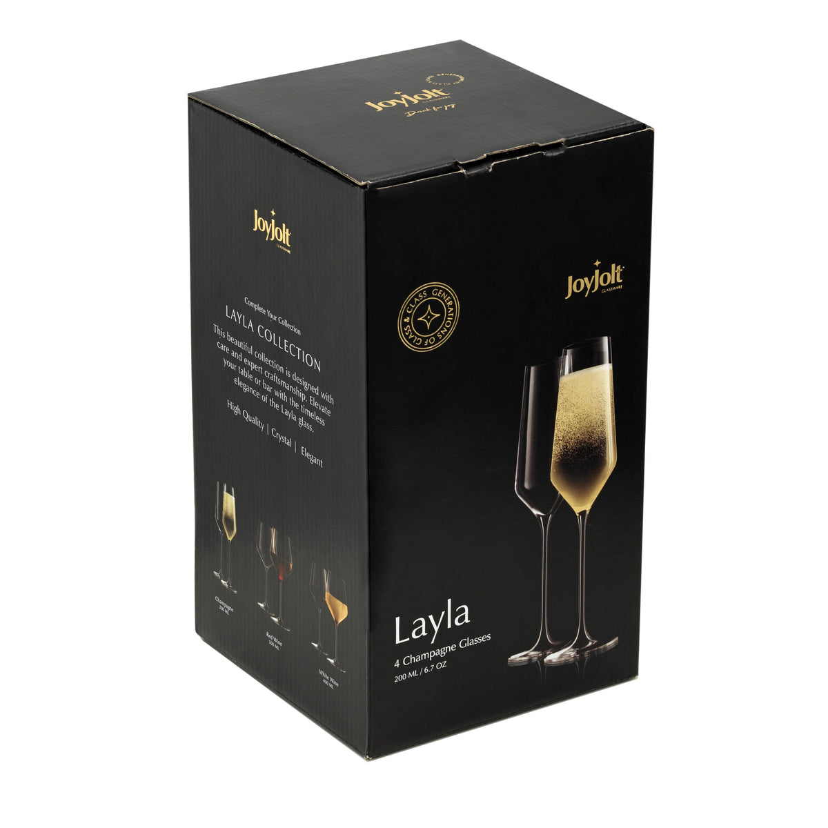 Italian Crystal Champagne Flute Set of 4 Z6036