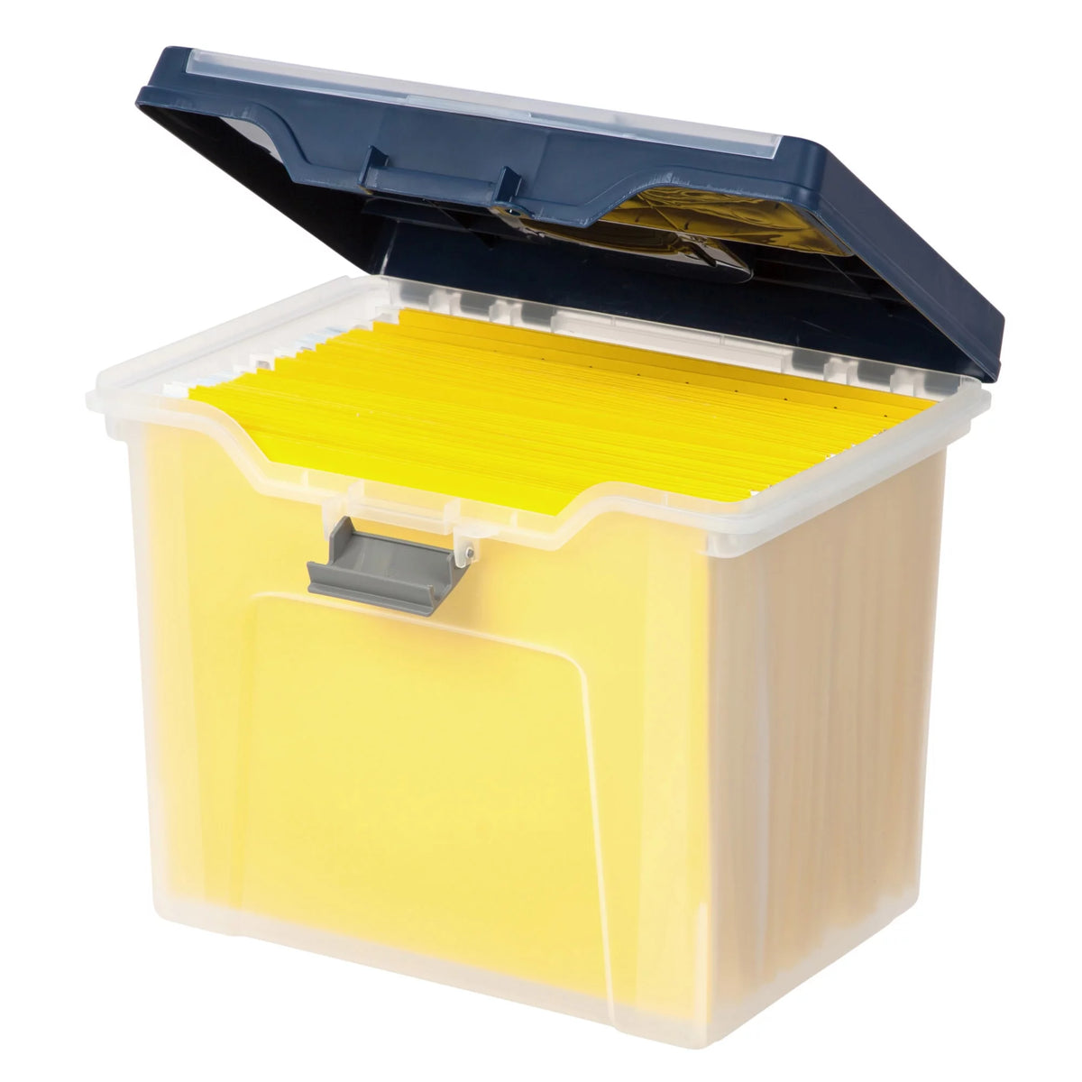 Large Mobile File Box Letter Size Clear Blue U648