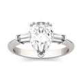 Pear Cut Moissanite Engagement Ring 2.47 DEW M9354