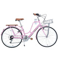 26 inch 7 Speed Pink Cruiser Bike E8536