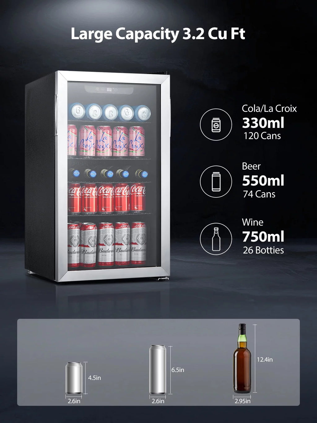 126 Can 3.2 Cu.ft Beverage Refrigerator Cooler X117726