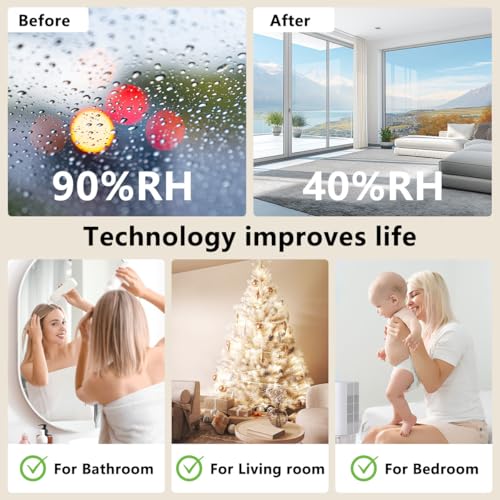 1800ML Small Dehumidifier with 10 Color Lights 5 Timers 3 Modes L59400