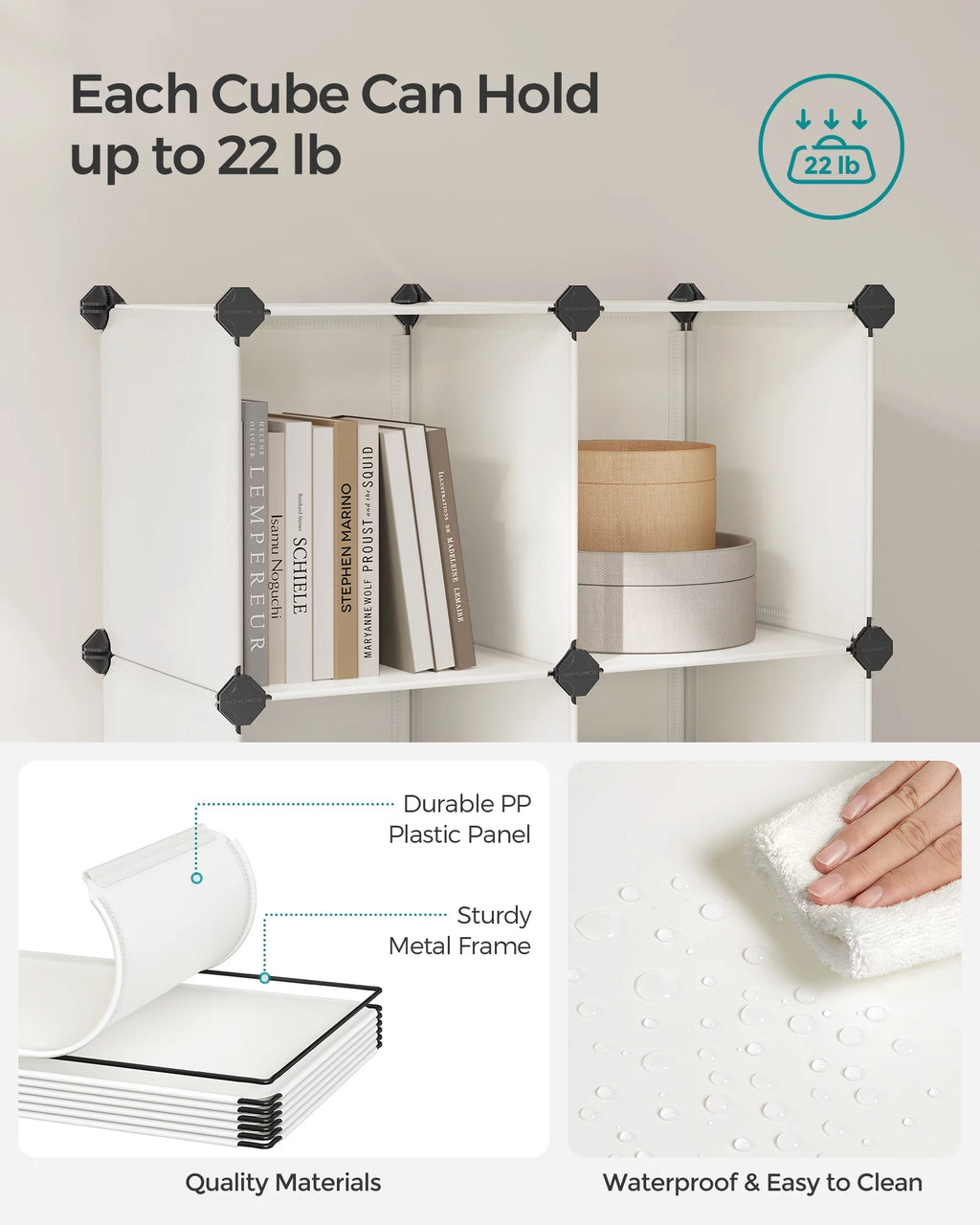 16 Cube Cream White Plastic Storage Organizer Q643759
