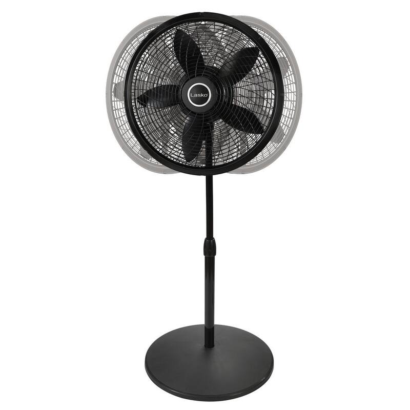 18 in. 3 Speed Oscillating Pedestal Fan with Adjustable Height in Black K1022