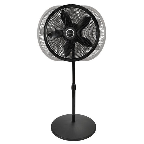 18 in. 3 Speed Oscillating Pedestal Fan with Adjustable Height in Black K1022
