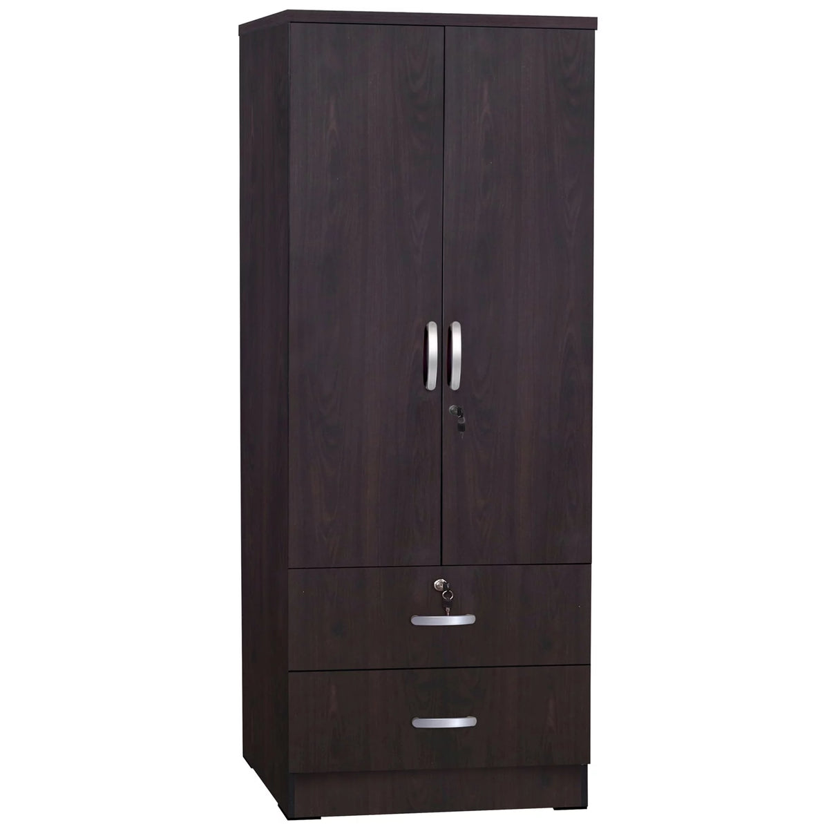 Wood 2-Door Wardrobe Armoire with 2-Drawers A810107