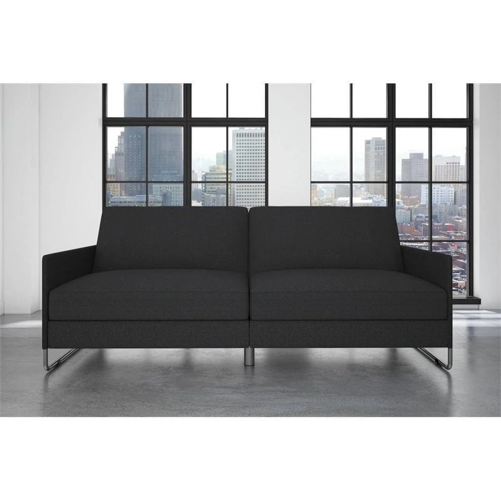 Grey Linen Convertible Futon Y9610