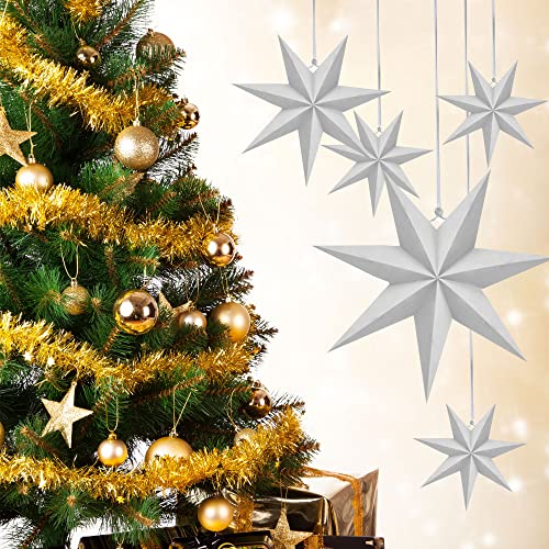 12 Pack 3D White Paper Star Lanterns Y305