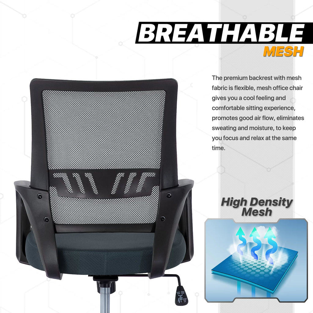 Grey Mesh Ergonomic Office Chair with Lumbar Support A699262