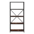 4-Tier Open Shelf Bookcase Brown O75626