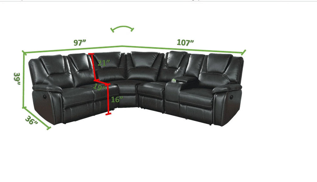 5 Piece Sectional Sofa with 2 Power Recliners C150