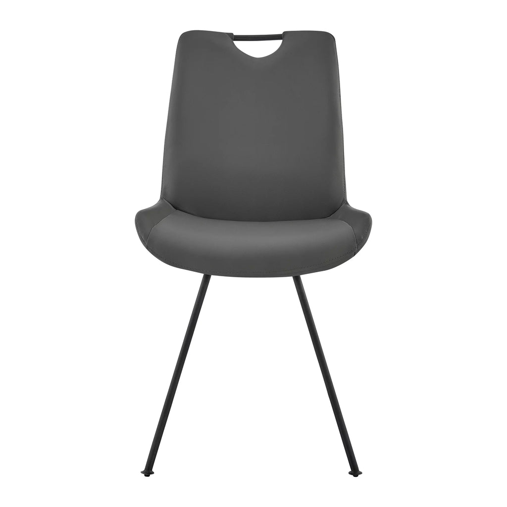 Grey Faux Leather Dining Chair Set of 2 Z5089