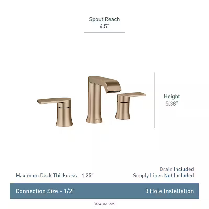 8 in. Widespread Double Handle Bathroom Faucet in Matte Black T8128