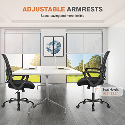 Black Ergonomic Mid-Back Mesh Swivel Office Chair L9874