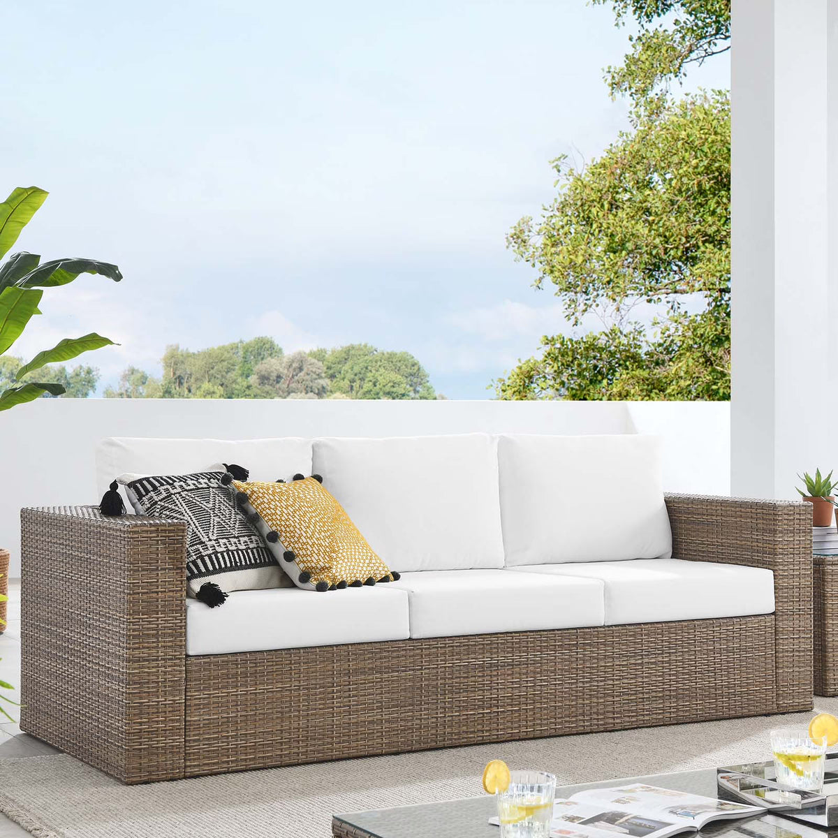 Cappuccino White Outdoor Patio Sofa S585363