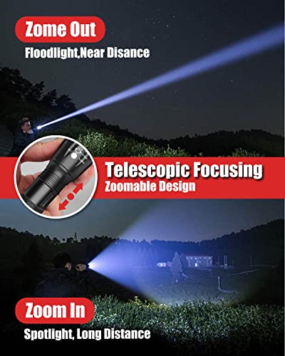 LED Flashlight 2 Pack, 2000 Lumens Waterproof Zoomable Flashlight F32857
